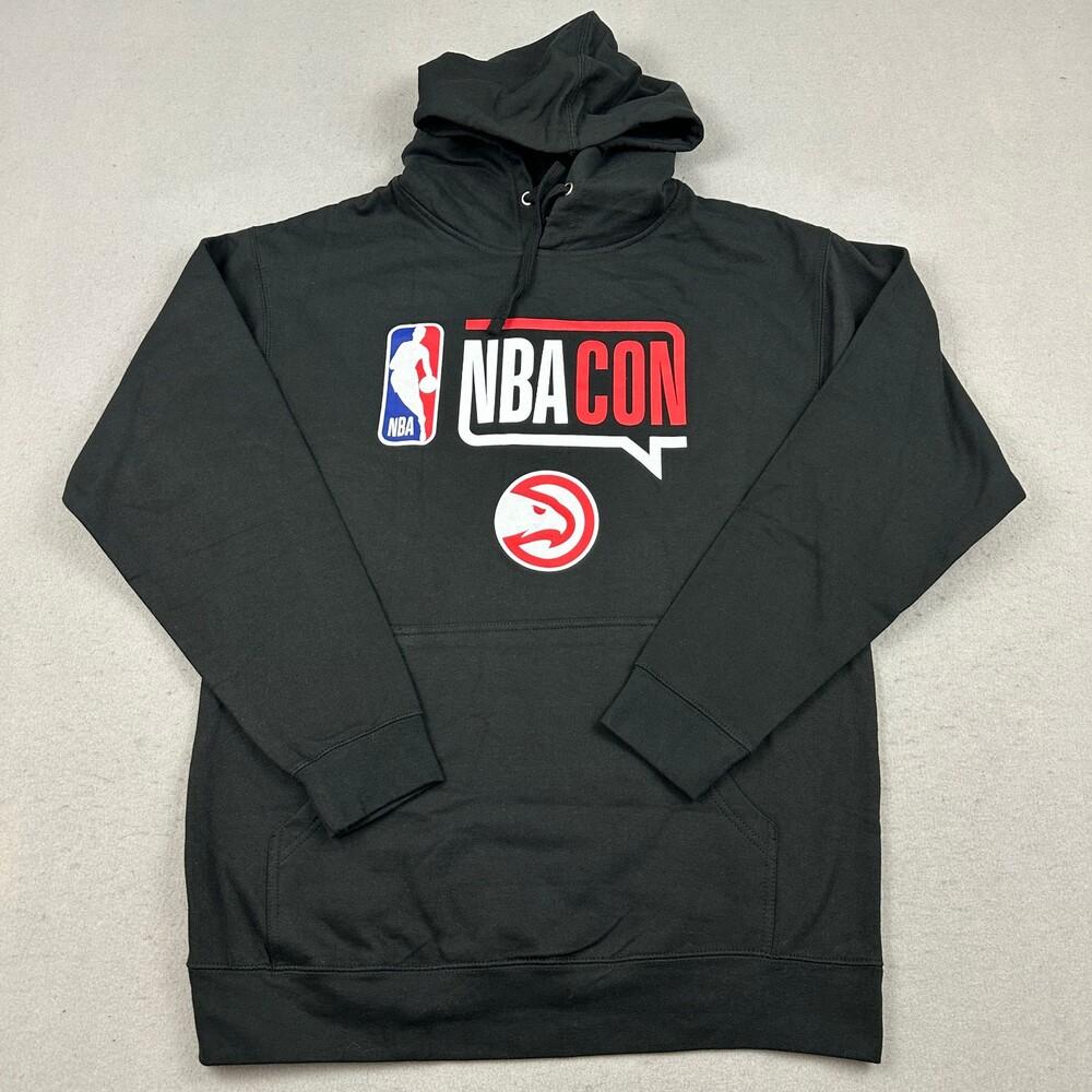 Atlanta Hawks Hoodie Men Large Black NBA Sweatshirt Basketball Pullover L